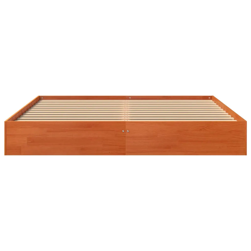 Bed Frame without Mattress Wax Brown 150x200 cm Solid Wood Pine