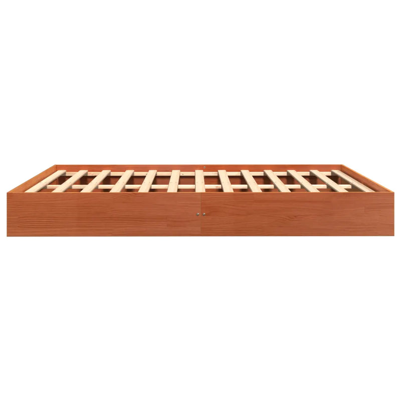 Bed Frame without Mattress Wax Brown 150x200 cm Solid Wood Pine