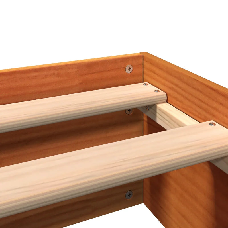 Bed Frame without Mattress Wax Brown 150x200 cm Solid Wood Pine