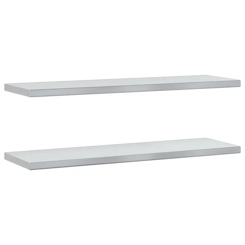 Wall Shelves 2 pcs 100x30 cm Silver Stainless Steel