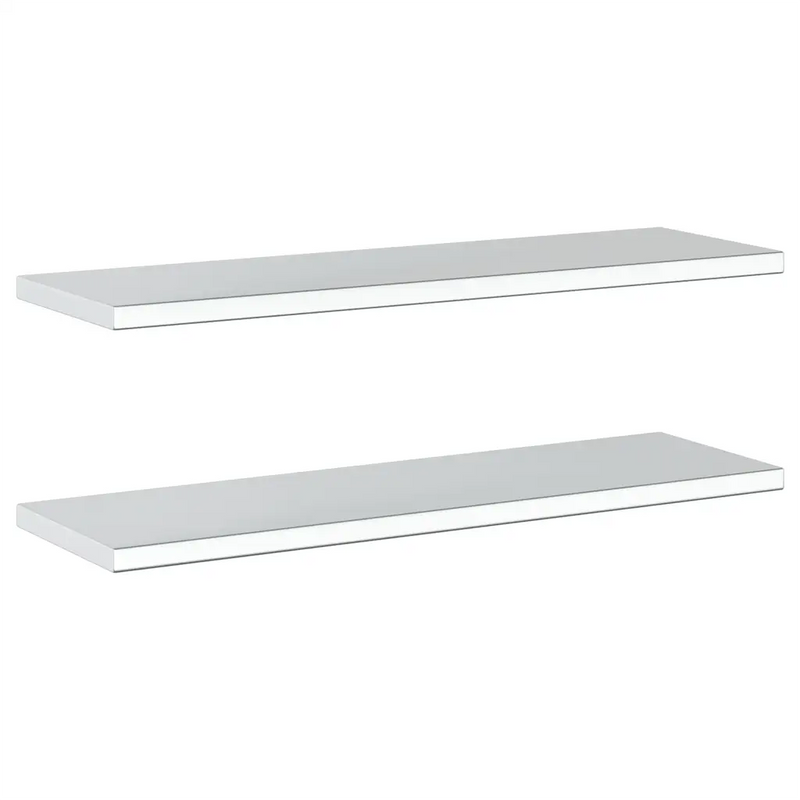 Wall Shelves 2 pcs 100x30 cm Silver Stainless Steel