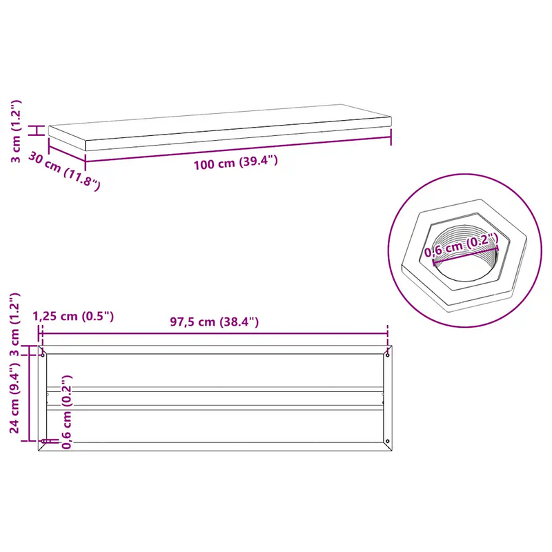 Wall Shelves 2 pcs 100x30 cm Silver Stainless Steel