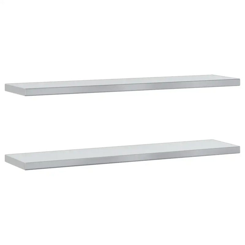 Wall Shelves 2 pcs 100x23.5 cm Silver Stainless Steel