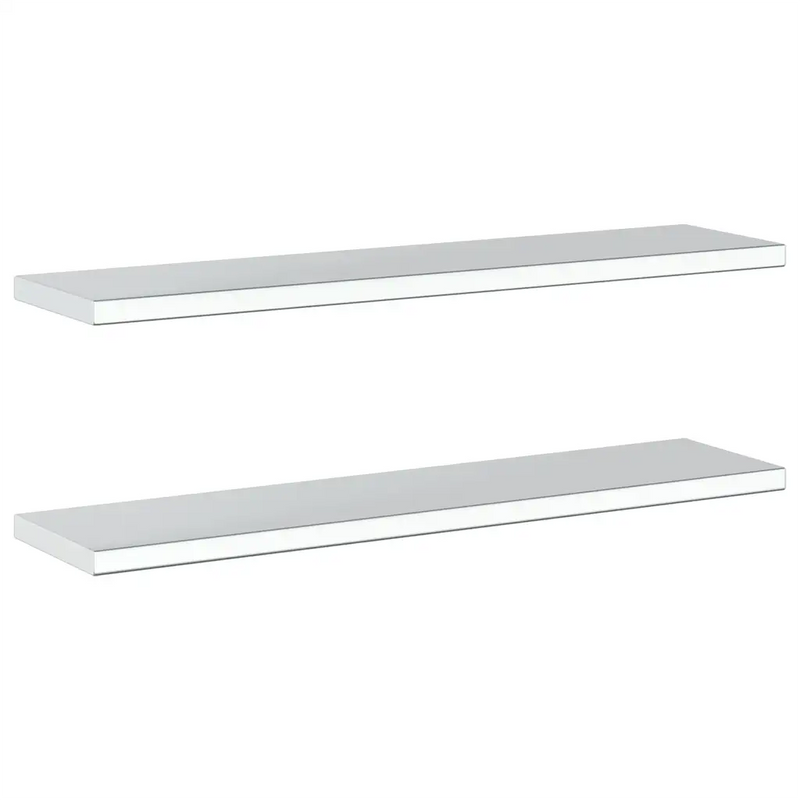Wall Shelves 2 pcs 100x23.5 cm Silver Stainless Steel