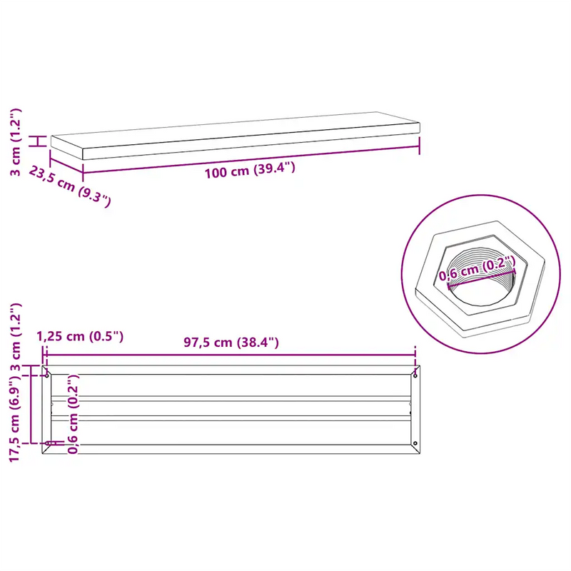 Wall Shelves 2 pcs 100x23.5 cm Silver Stainless Steel