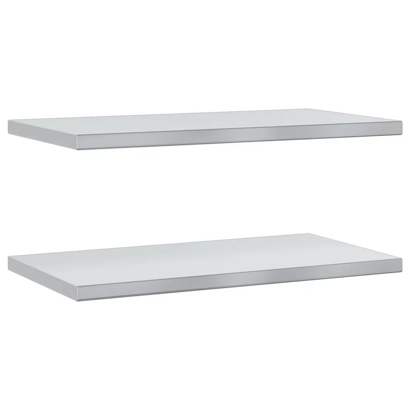 Wall Shelves 2 pcs 75x40 cm Silver Stainless Steel
