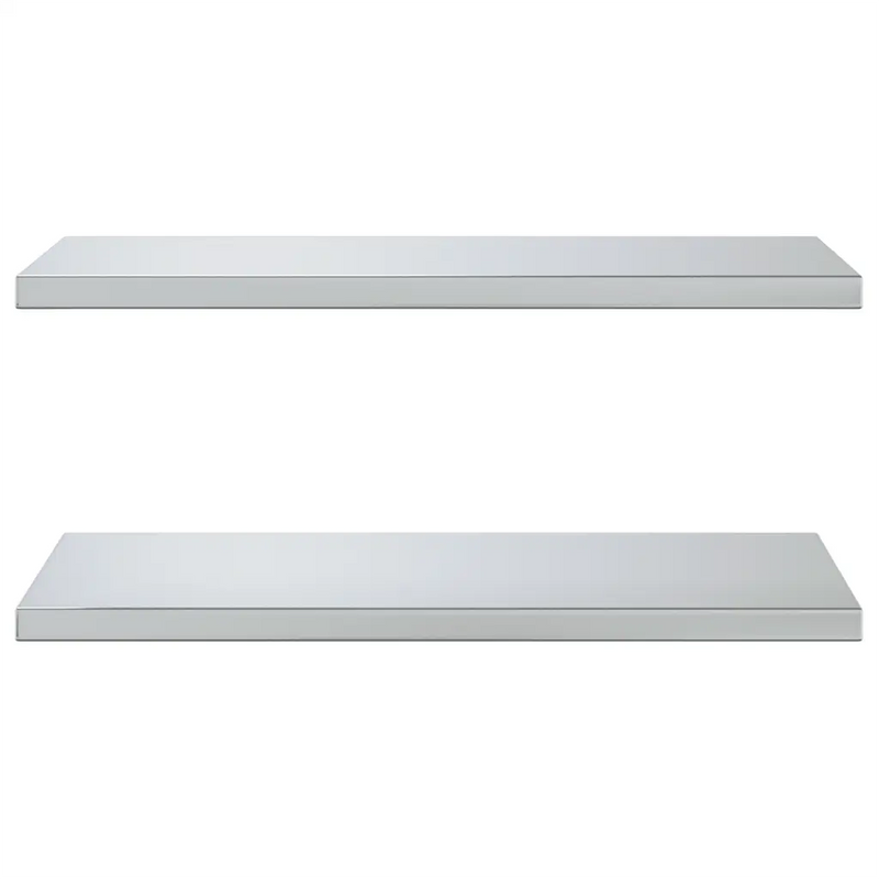 Wall Shelves 2 pcs 75x40 cm Silver Stainless Steel