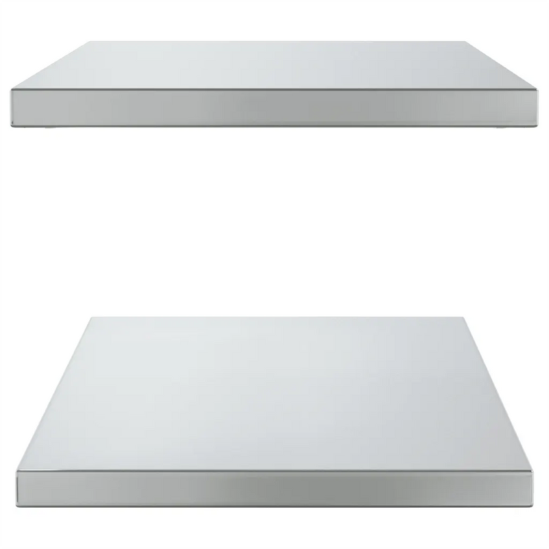 Wall Shelves 2 pcs 75x40 cm Silver Stainless Steel