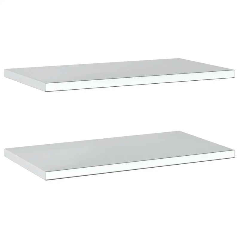 Wall Shelves 2 pcs 75x40 cm Silver Stainless Steel
