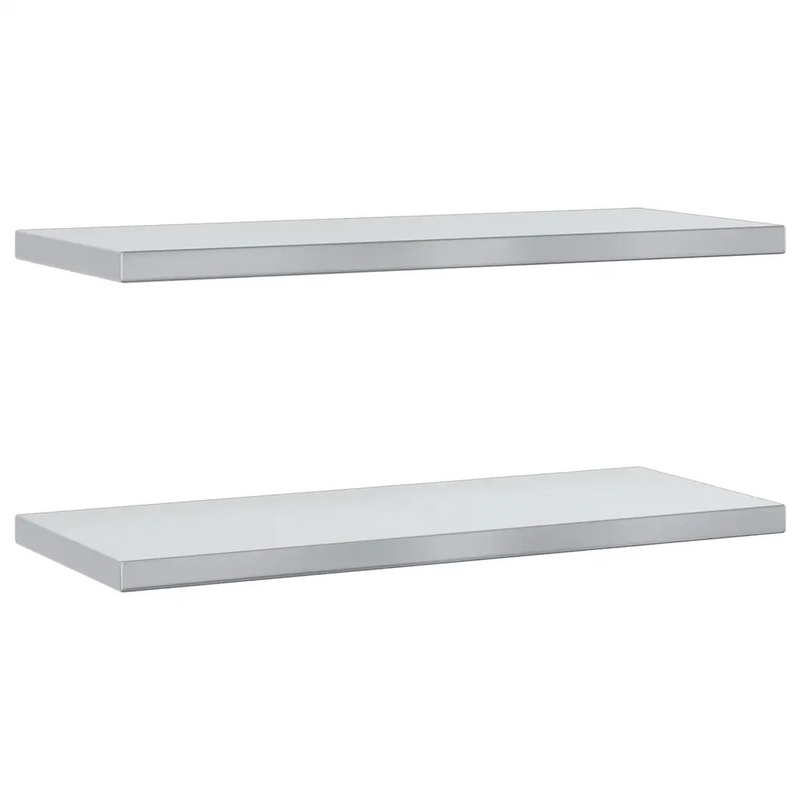 Wall Shelves 2 pcs 75x30 cm Silver Stainless Steel