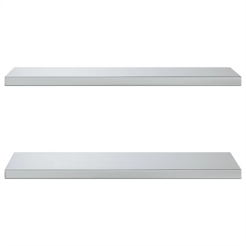 Wall Shelves 2 pcs 75x30 cm Silver Stainless Steel