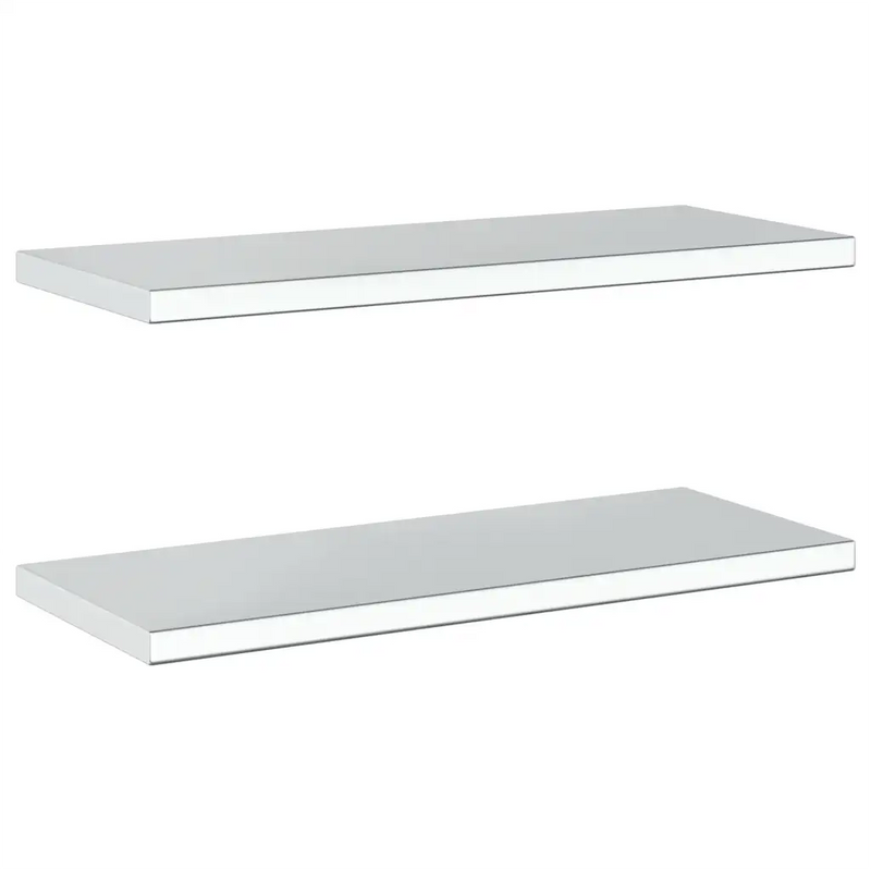 Wall Shelves 2 pcs 75x30 cm Silver Stainless Steel