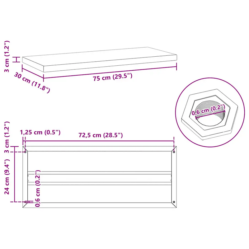 Wall Shelves 2 pcs 75x30 cm Silver Stainless Steel