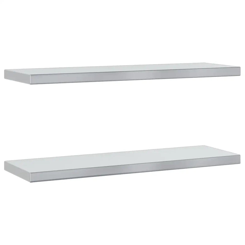 Wall Shelves 2 pcs 75x23.5 cm Silver Stainless Steel
