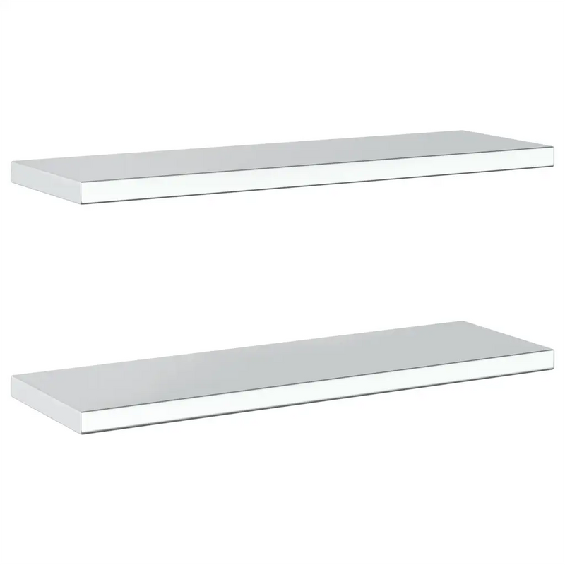 Wall Shelves 2 pcs 75x23.5 cm Silver Stainless Steel