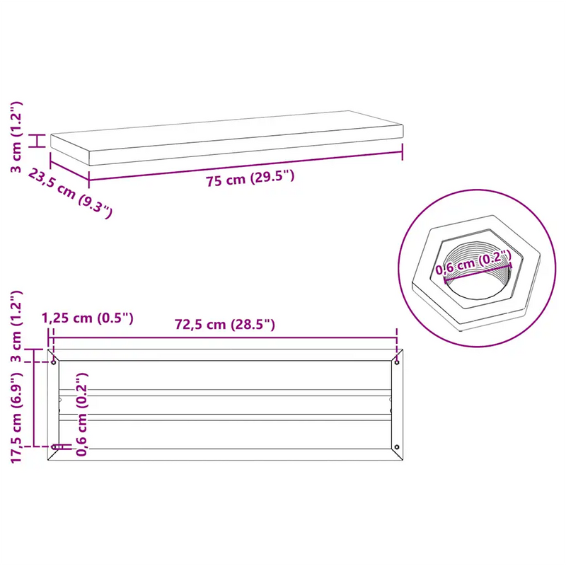 Wall Shelves 2 pcs 75x23.5 cm Silver Stainless Steel