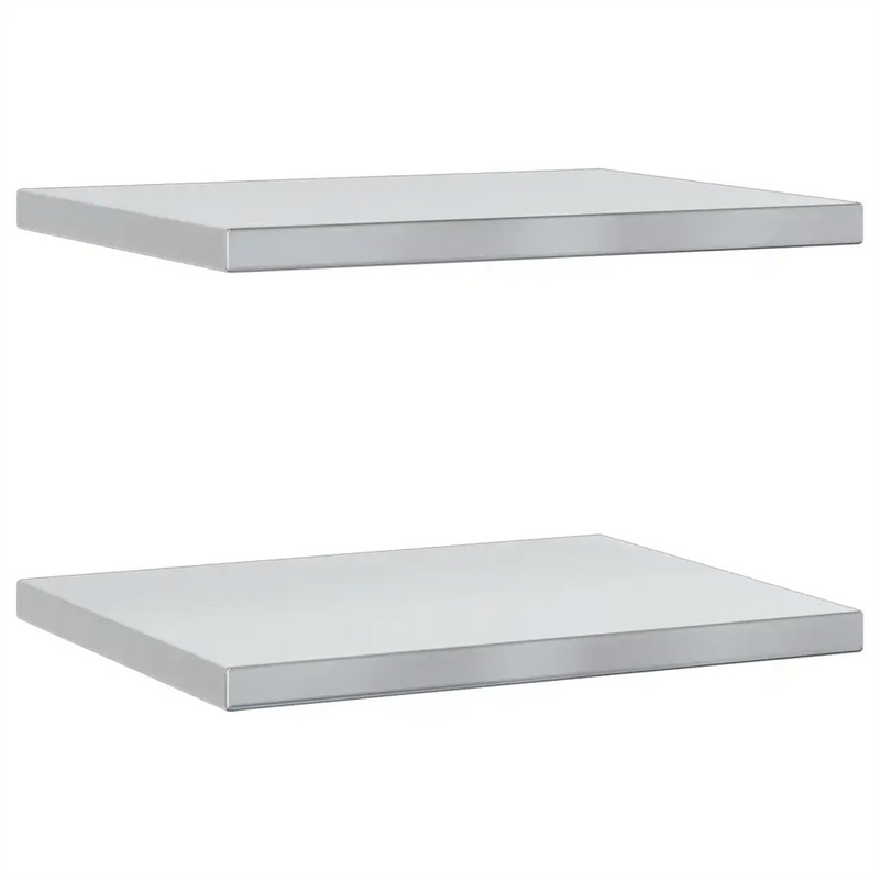 Wall Shelves 2 pcs 50x40 cm Silver Stainless Steel