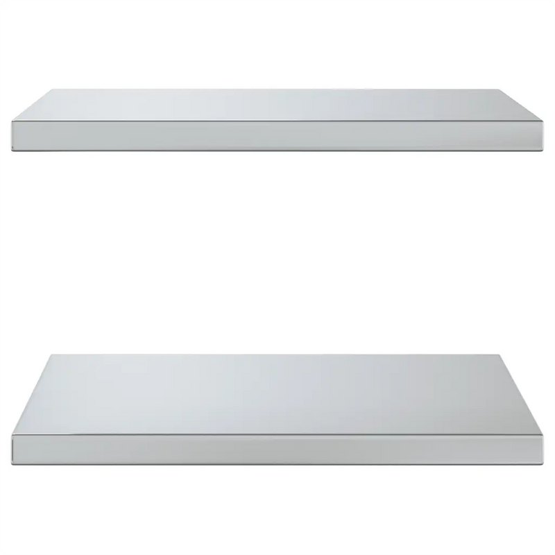 Wall Shelves 2 pcs 50x40 cm Silver Stainless Steel