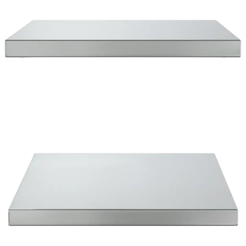 Wall Shelves 2 pcs 50x40 cm Silver Stainless Steel