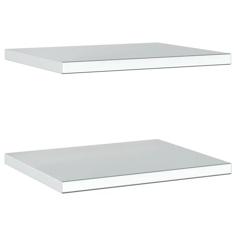 Wall Shelves 2 pcs 50x40 cm Silver Stainless Steel