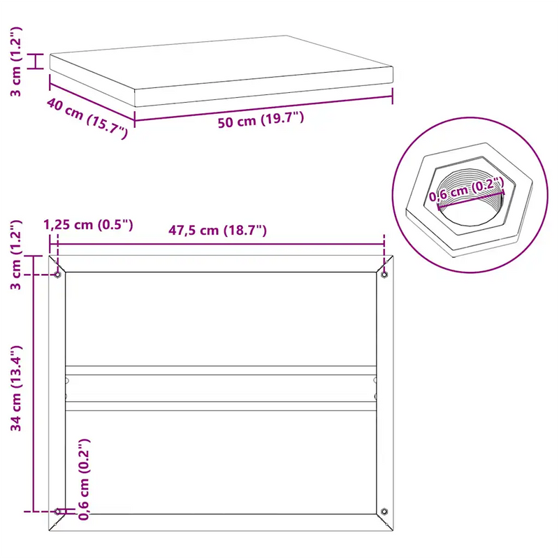 Wall Shelves 2 pcs 50x40 cm Silver Stainless Steel