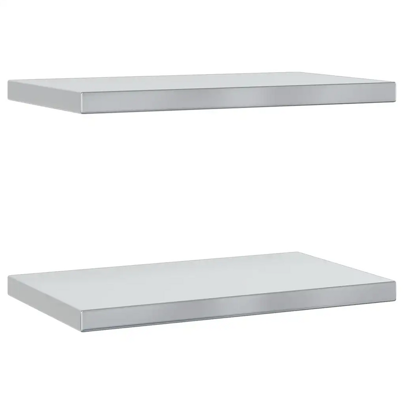 Wall Shelves 2 pcs 50x30 cm Silver Stainless Steel
