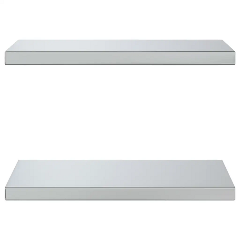 Wall Shelves 2 pcs 50x30 cm Silver Stainless Steel