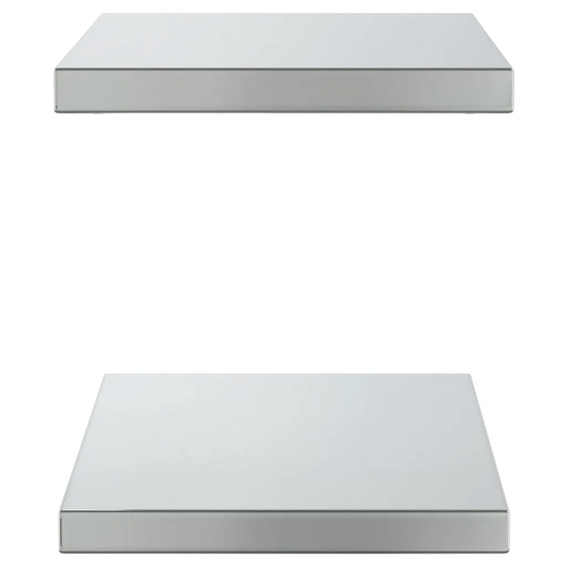 Wall Shelves 2 pcs 50x30 cm Silver Stainless Steel