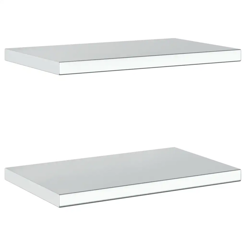 Wall Shelves 2 pcs 50x30 cm Silver Stainless Steel