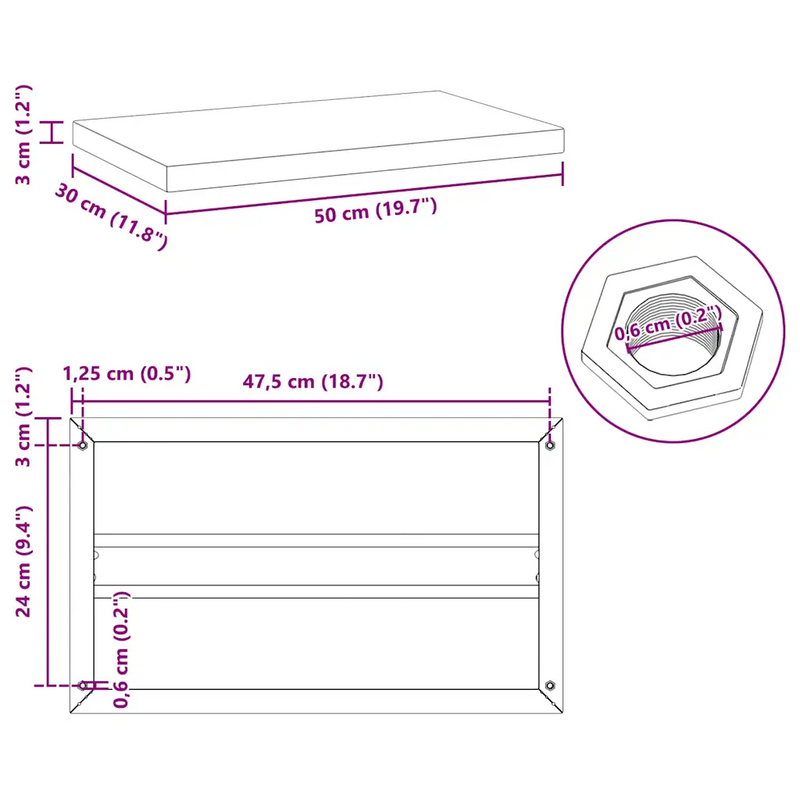 Wall Shelves 2 pcs 50x30 cm Silver Stainless Steel