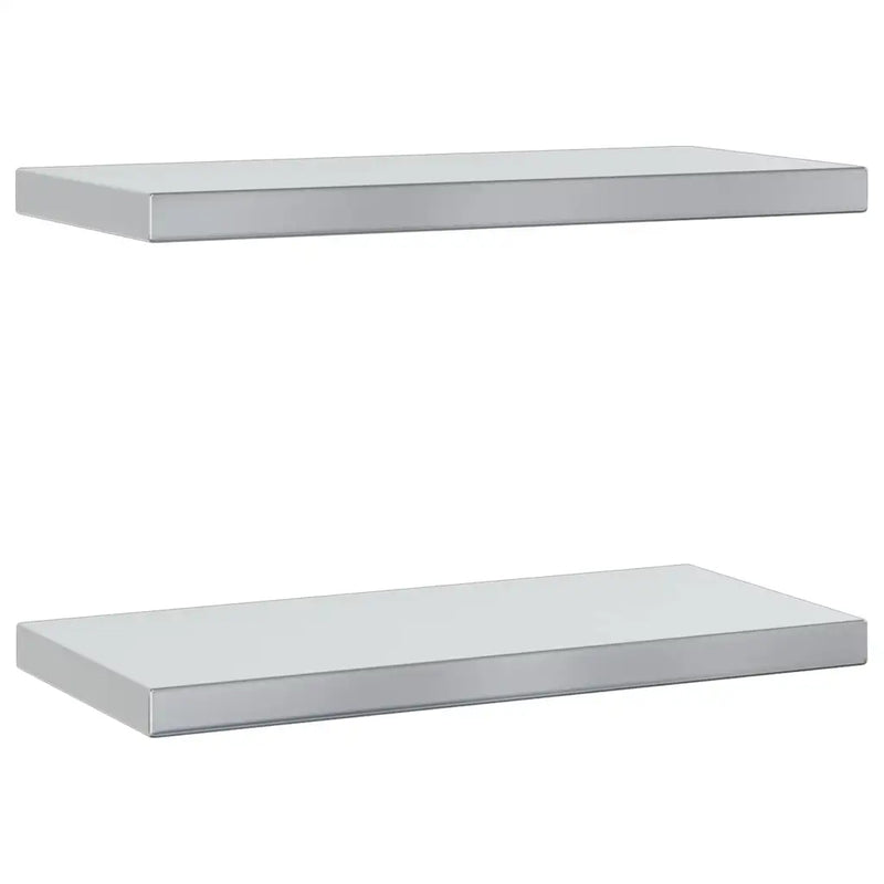 Wall Shelves 2 pcs 50x23.5 cm Silver Stainless Steel