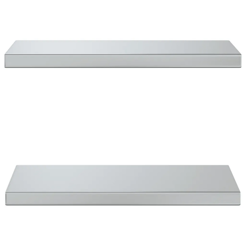 Wall Shelves 2 pcs 50x23.5 cm Silver Stainless Steel