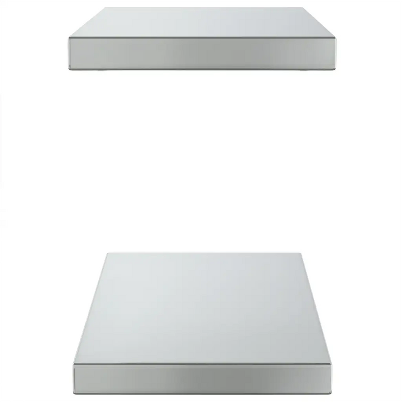 Wall Shelves 2 pcs 50x23.5 cm Silver Stainless Steel