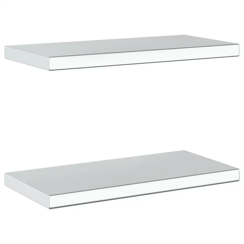 Wall Shelves 2 pcs 50x23.5 cm Silver Stainless Steel