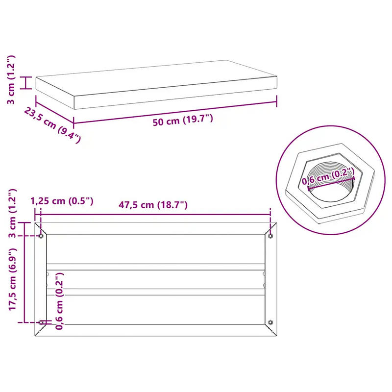 Wall Shelves 2 pcs 50x23.5 cm Silver Stainless Steel