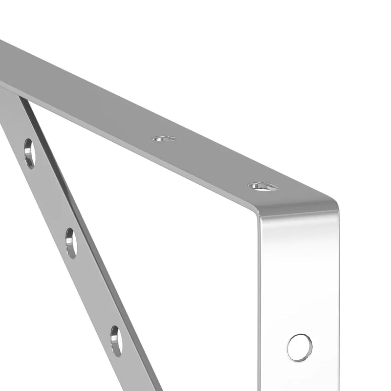 Shelf Brackets 4 pcs 40x2.5x25 cm Silver Stainless Steel