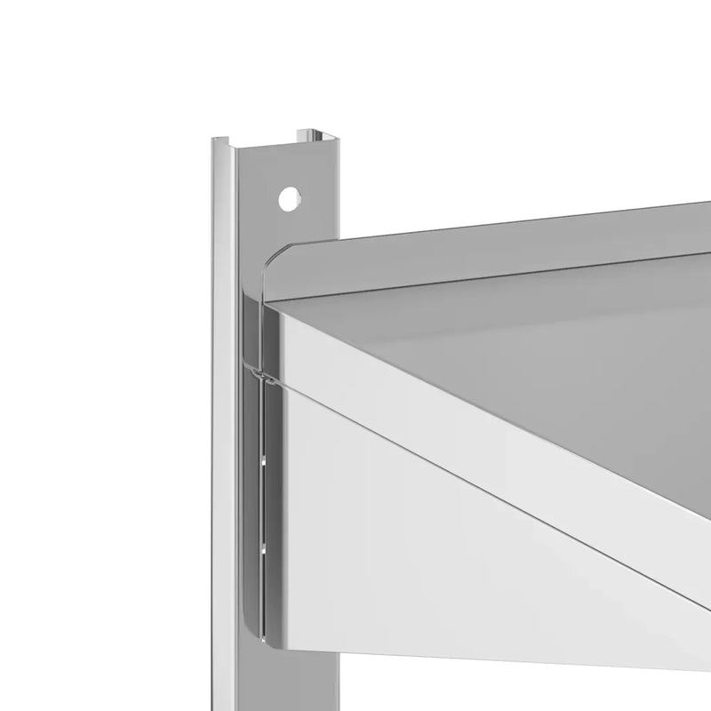 2-Tier Wall Shelf 100x40x60 cm Silver Stainless Steel