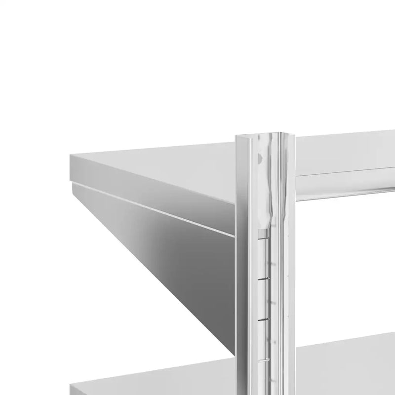 2-Tier Wall Shelf 75x30x60 cm Silver Stainless Steel