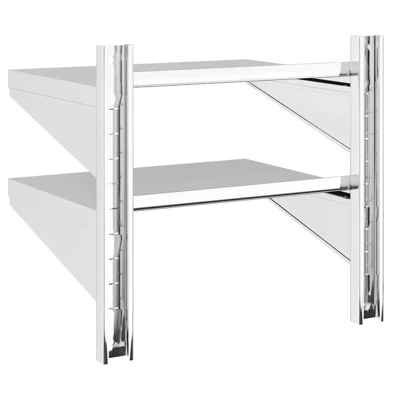 2-Tier Wall Shelf 50x40x48 cm Silver Stainless Steel