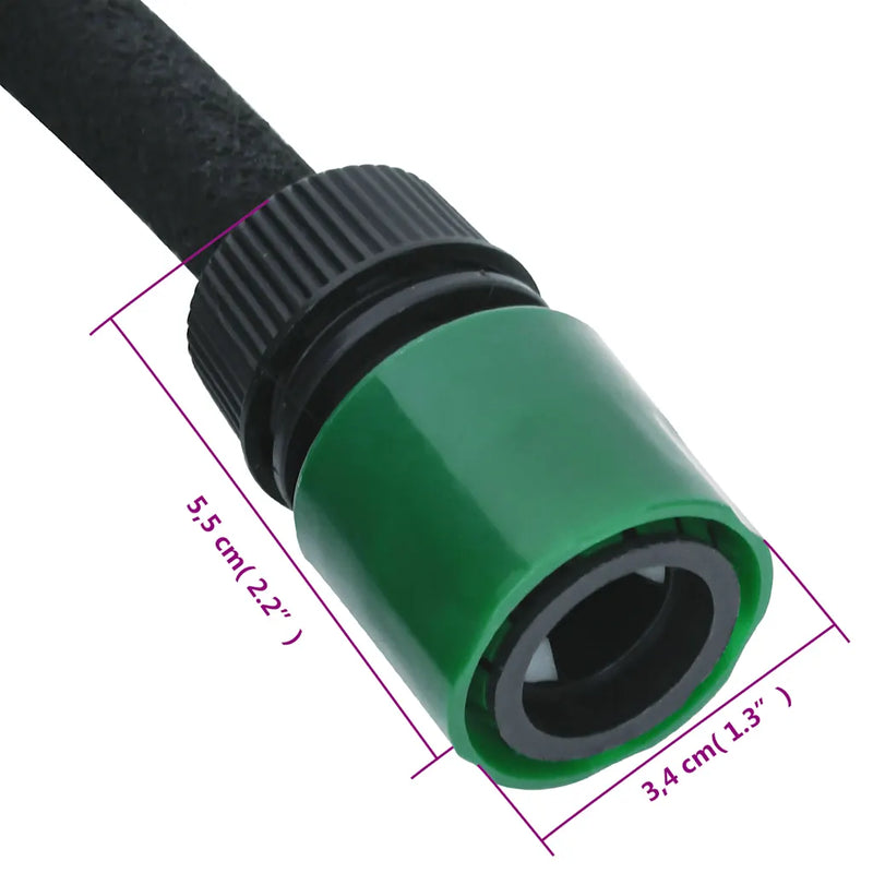 Garden Soaker Hose Black 0.6" 100 m Rubber