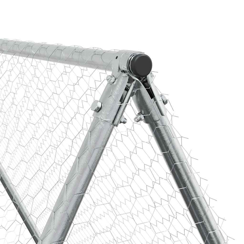 vidaXL Chicken Cage Silver 100x100x190 cm Galvanised Steel