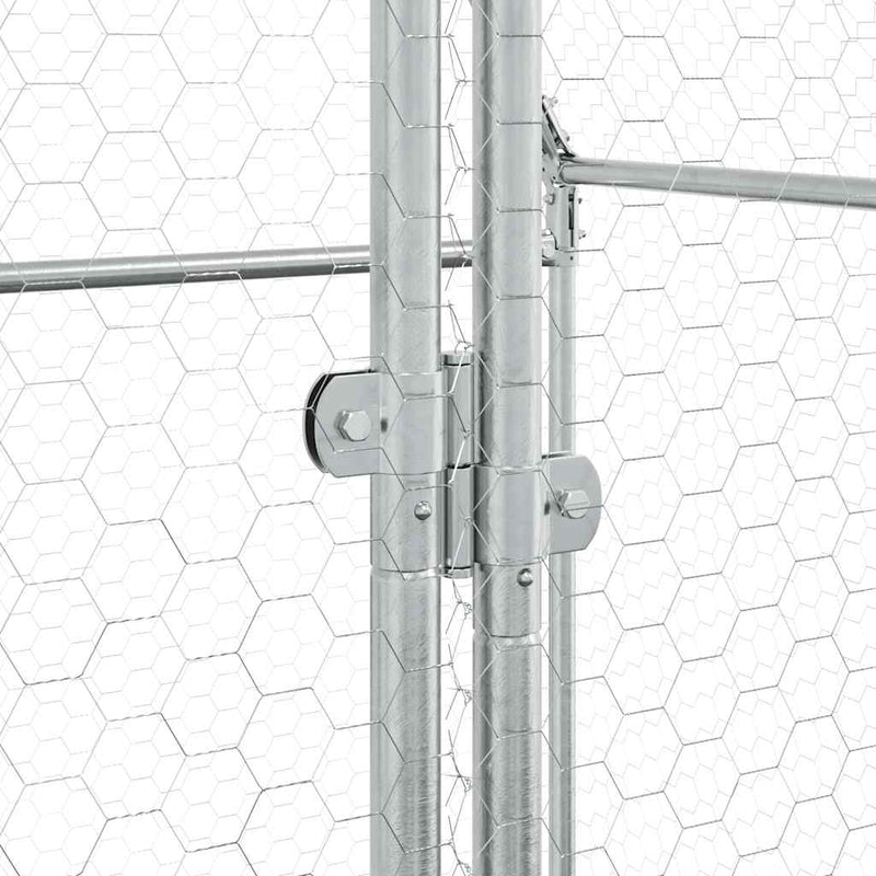 vidaXL Chicken Cage Silver 100x100x190 cm Galvanised Steel