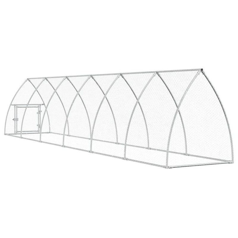 vidaXL Chicken Cage Silver 600x105x120 cm Galvanised Steel