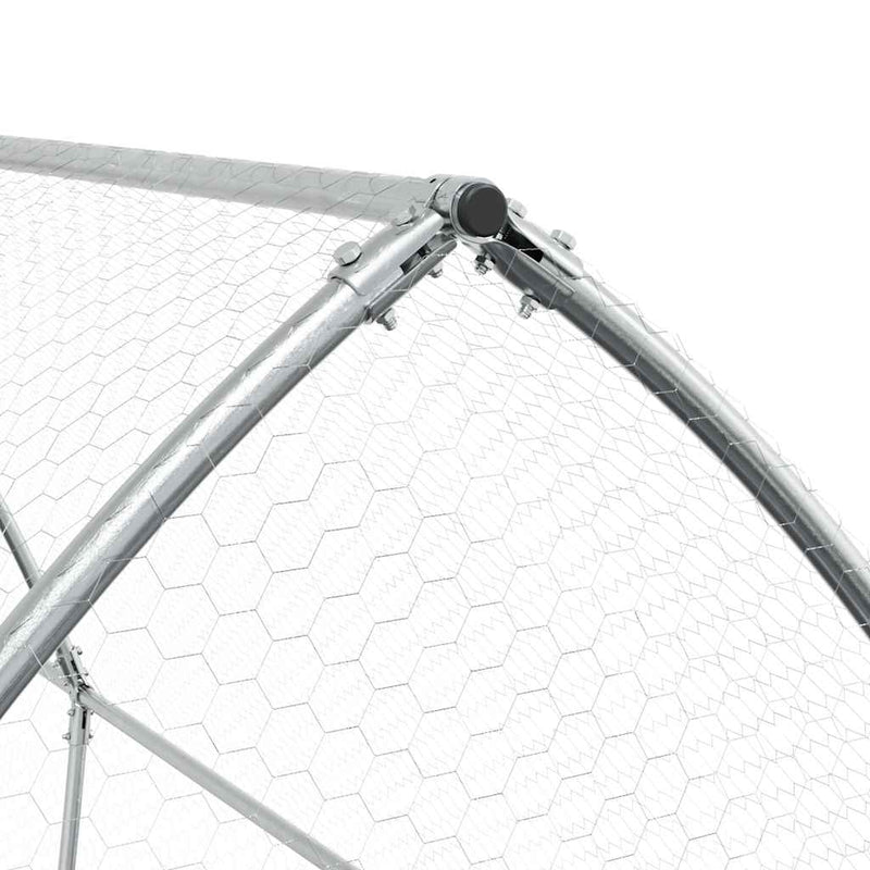 vidaXL Chicken Cage Silver 400x105x182 cm Galvanised Steel