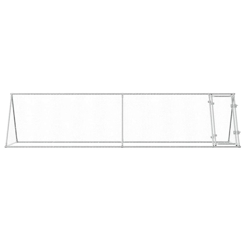 vidaXL Chicken Cage Silver 400x105x91 cm Galvanised Steel