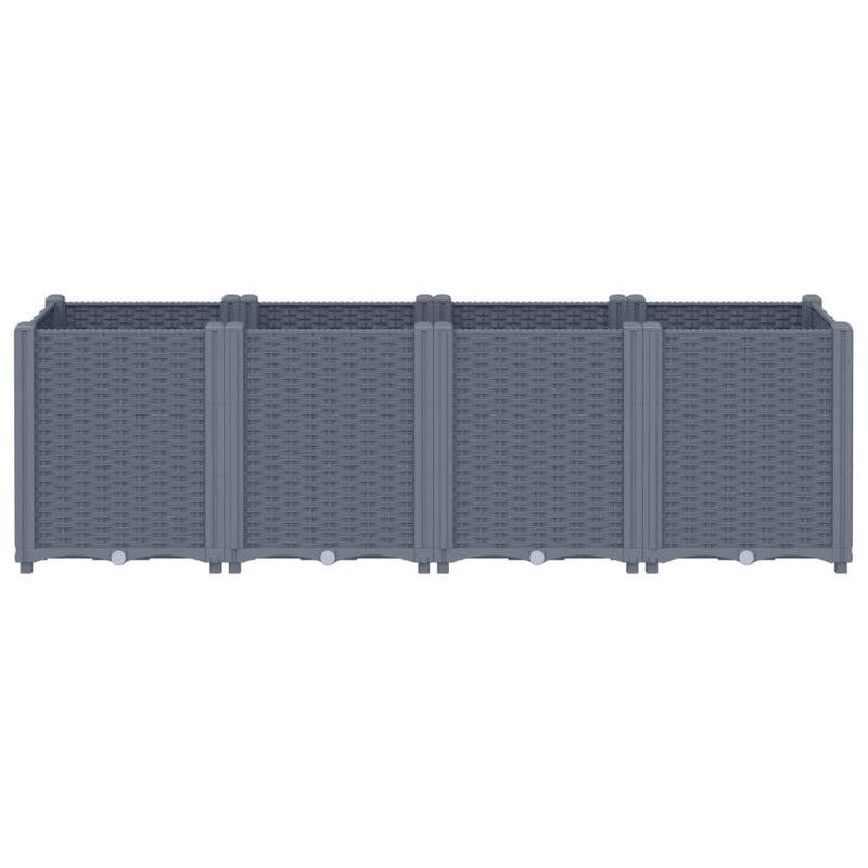 Garden Planter Grey 160x40x53 cm PP