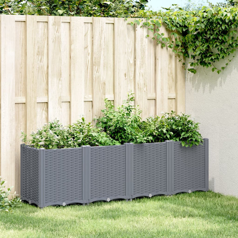 vidaXL Garden Planter Blue Grey 160x40x53 cm PP