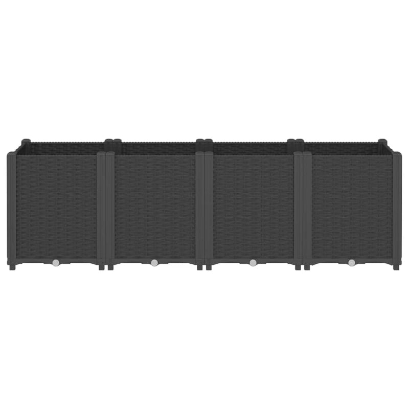 vidaXL Garden Planter Black 160x40x53 cm PP