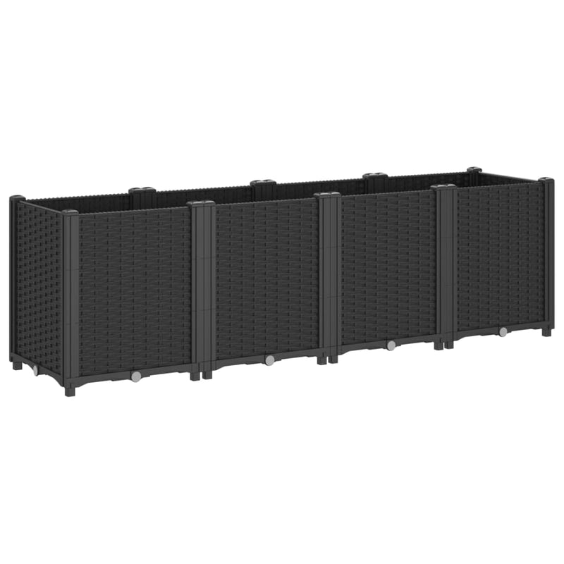 vidaXL Garden Planter Black 160x40x53 cm PP
