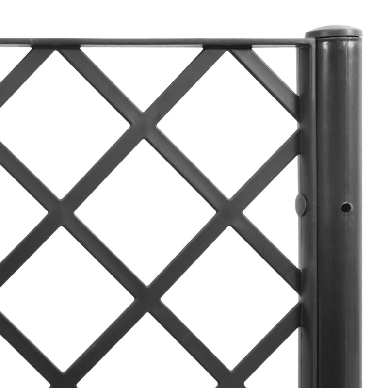 vidaXL Garden Planter with Trellis Black 160x40x140 cm PP